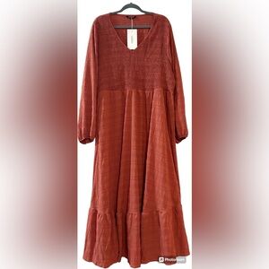 Fit & Flare Smocked Maxi Dress